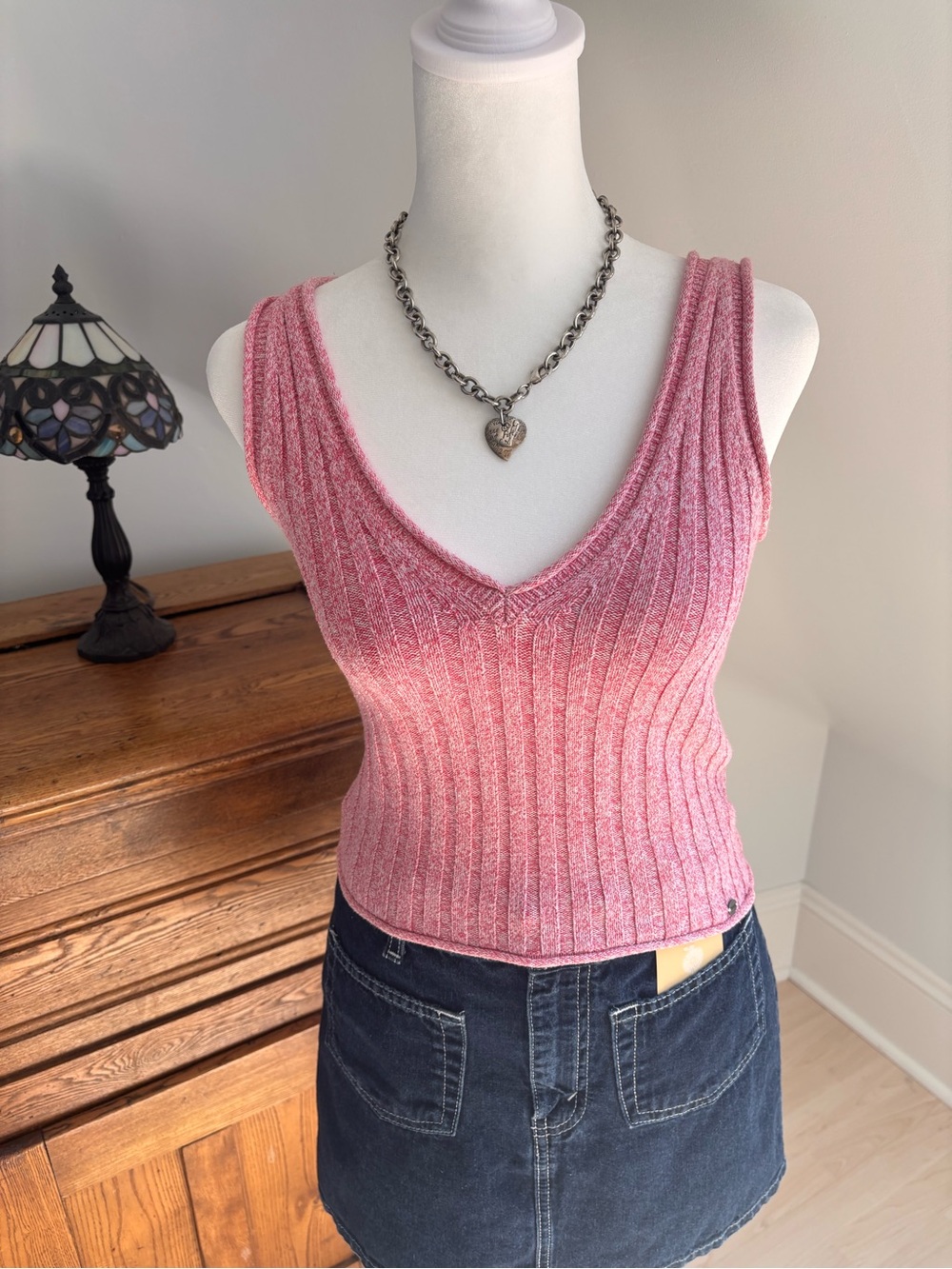 Guess Pink Ribbed Knit Tank 💕